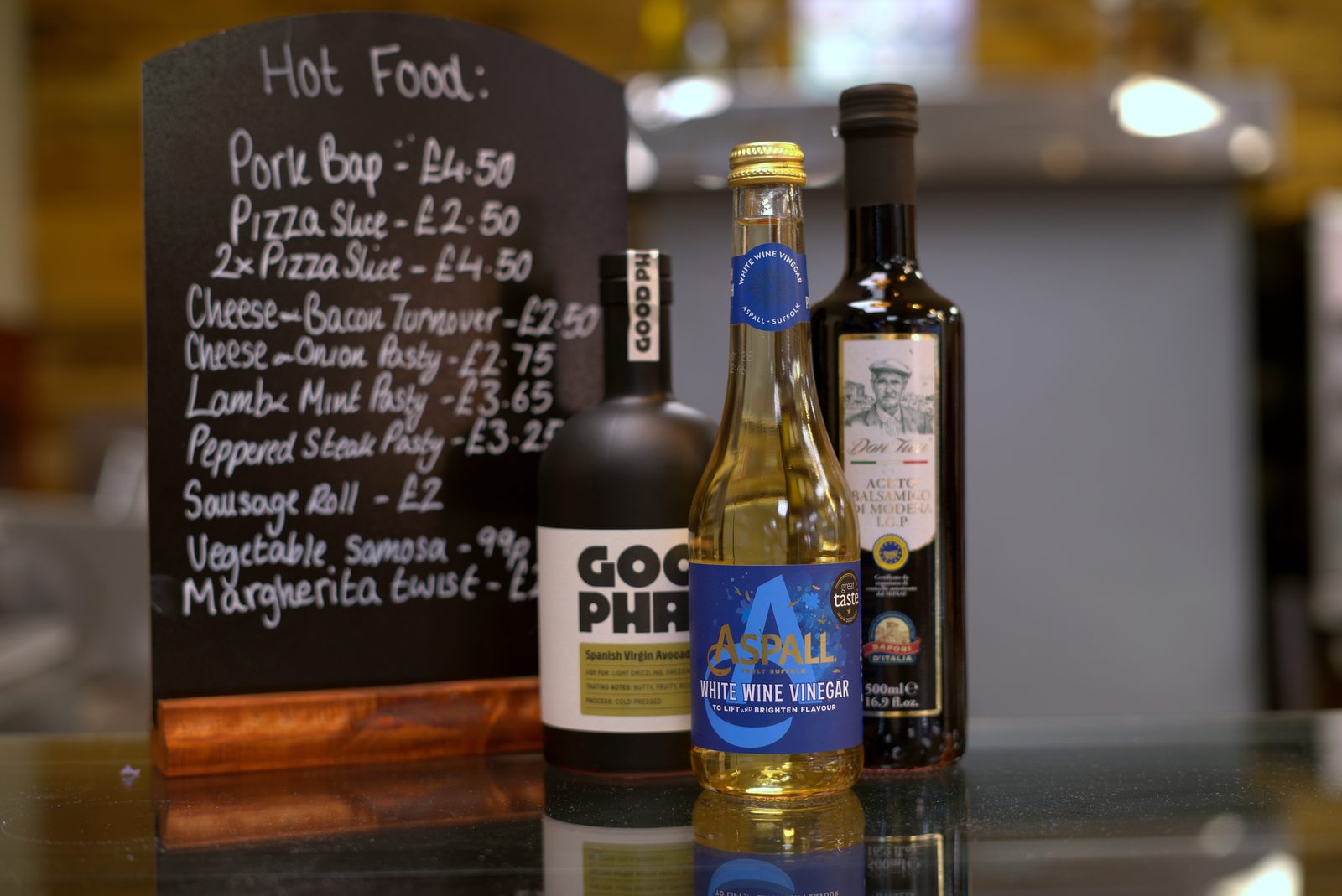 Vinegars and cold-pressed oils
