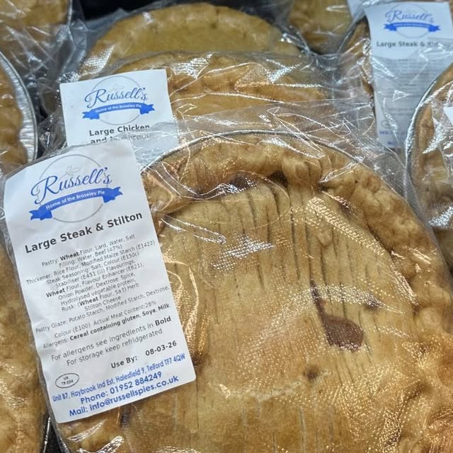 Russell's pies on shelf