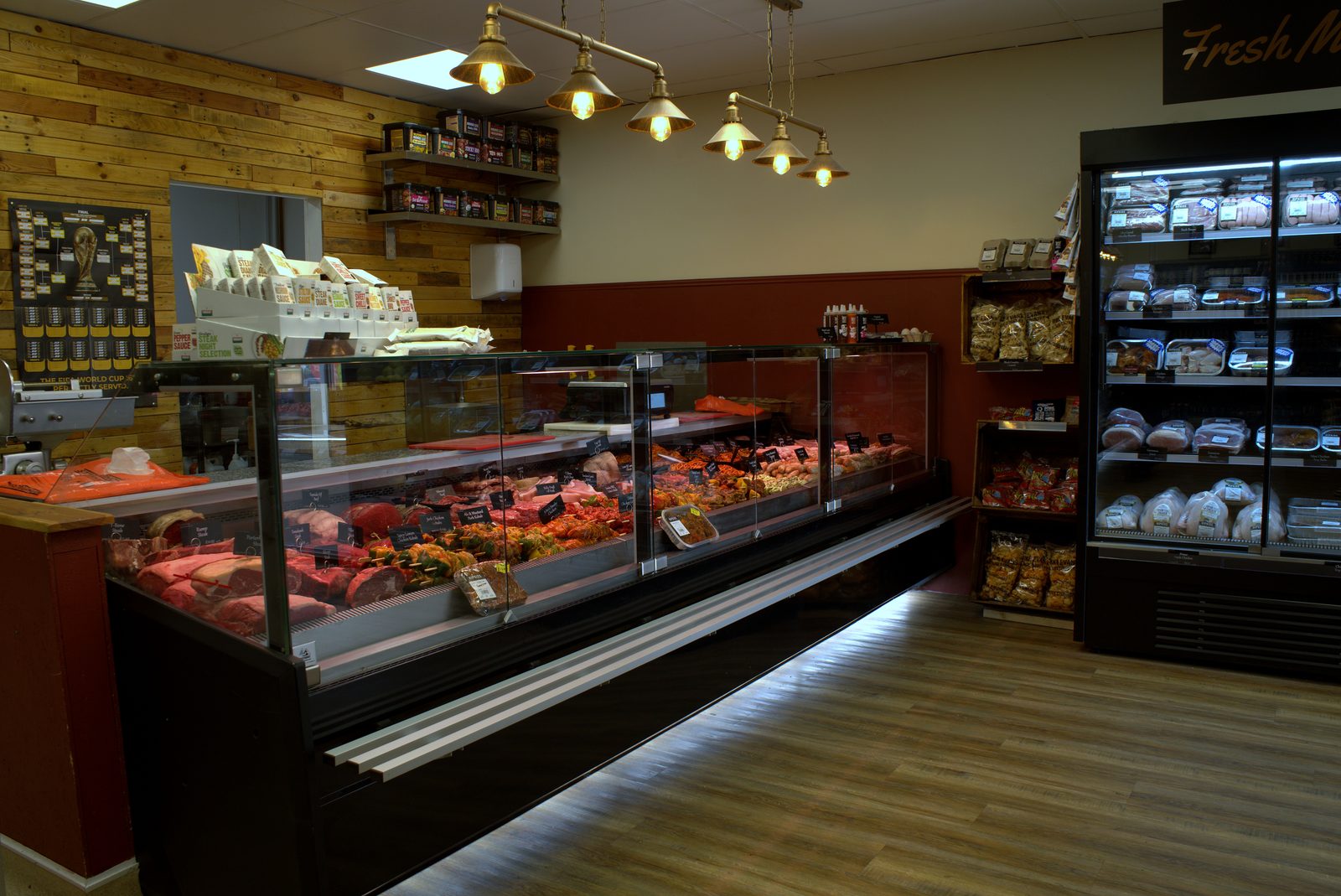 Fresh meat counter and fridges